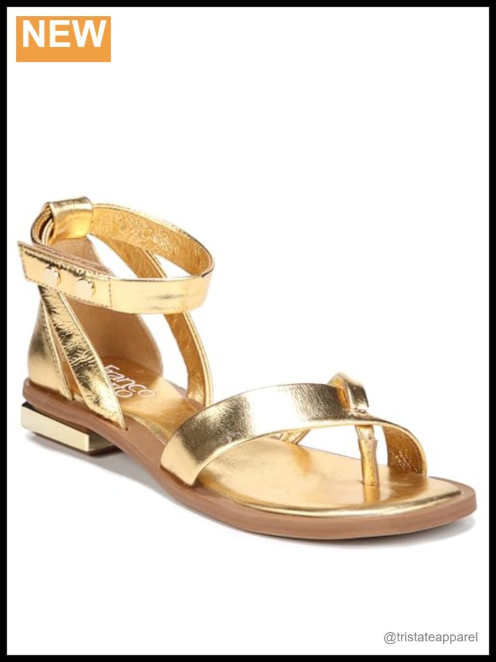 Franco Sarto Parker Leather Ankle Strap Heeled Sandals